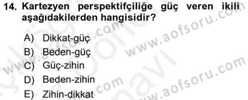 İletişim Sosyolojisi Dersi 2016 - 2017 Yılı (Final) Dönem Sonu Sınavı 14. Soru