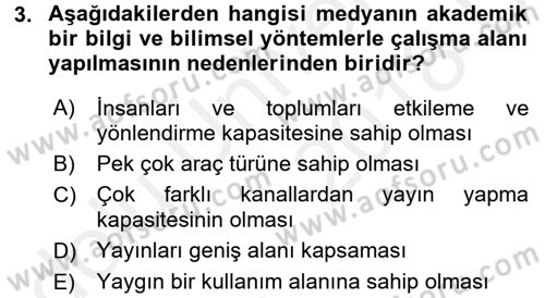 İletişim Sosyolojisi Dersi 2017 - 2018 Yılı 3 Ders Sınav Soruları 3. Soru