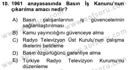 İletişim Sosyolojisi Dersi 2018 - 2019 Yılı 3 Ders Sınav Soruları 10. Soru