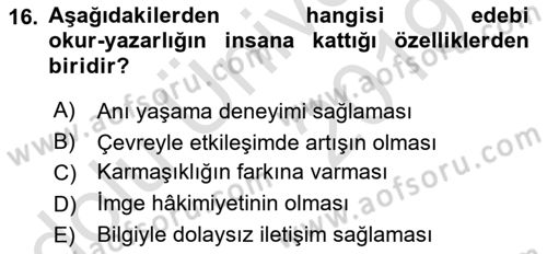 İletişim Sosyolojisi Dersi 2018 - 2019 Yılı 3 Ders Sınav Soruları 16. Soru