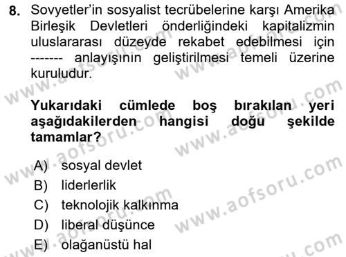 İletişim Sosyolojisi Dersi 2018 - 2019 Yılı 3 Ders Sınav Soruları 8. Soru