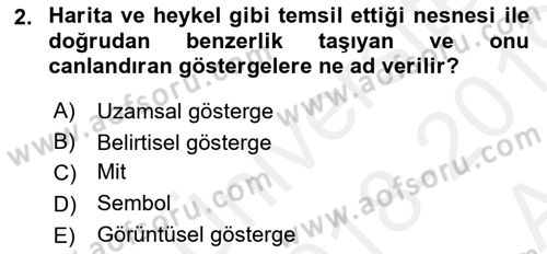 İletişim Sosyolojisi Dersi Ara Sınavı Deneme Sınav Soruları 2. Soru