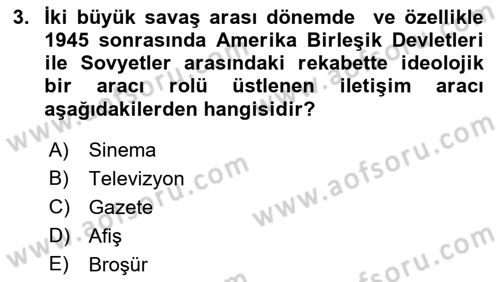 İletişim Sosyolojisi Dersi 2018 - 2019 Yılı (Final) Dönem Sonu Sınav Soruları 3. Soru