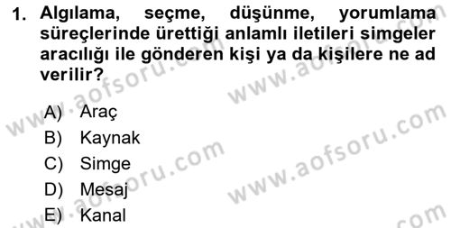 İletişim Sosyolojisi Dersi 2018 - 2019 Yılı Yaz Okulu Sınav Soruları 1. Soru