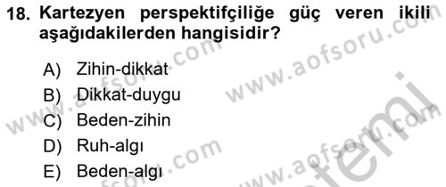 İletişim Sosyolojisi Dersi 2018 - 2019 Yılı Yaz Okulu Sınav Soruları 18. Soru