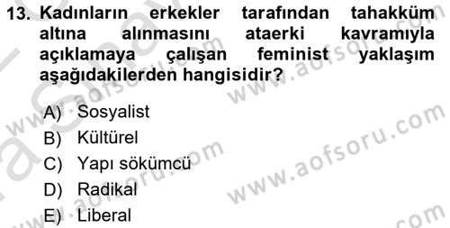 İletişim Sosyolojisi Dersi Ara Sınavı Deneme Sınav Soruları 13. Soru