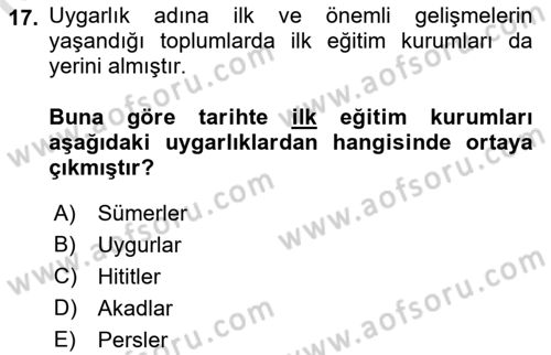 İletişim Sosyolojisi Dersi 2021 - 2022 Yılı (Vize) Ara Sınav Soruları 17. Soru