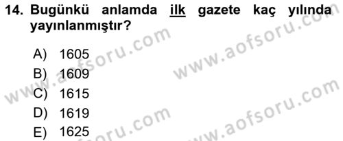 İletişim Sosyolojisi Dersi 2022 - 2023 Yılı Yaz Okulu Sınav Soruları 14. Soru