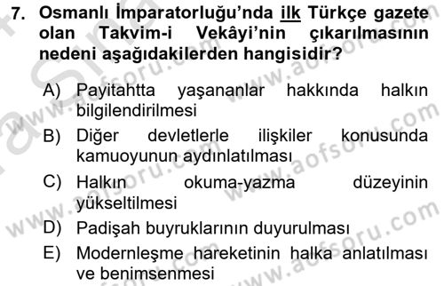 İletişim Sosyolojisi Dersi 2023 - 2024 Yılı (Vize) Ara Sınav Soruları 7. Soru