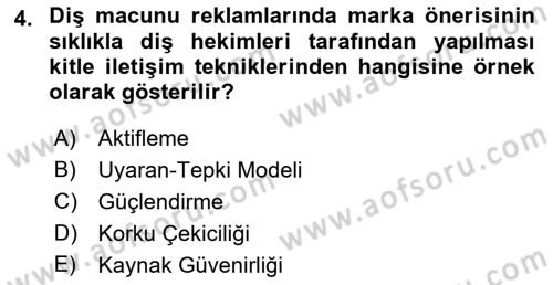 İletişim Sosyolojisi Dersi 2023 - 2024 Yılı (Final) Dönem Sonu Sınav Soruları 4. Soru