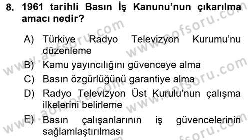 İletişim Sosyolojisi Dersi 2023 - 2024 Yılı (Final) Dönem Sonu Sınav Soruları 8. Soru