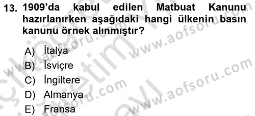 İletişim Sosyolojisi Dersi 2023 - 2024 Yılı Yaz Okulu Sınav Soruları 13. Soru