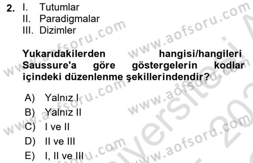 İletişim Sosyolojisi Dersi 2023 - 2024 Yılı Yaz Okulu Sınav Soruları 2. Soru
