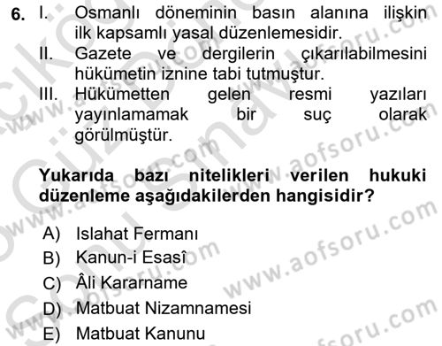 İletişim Sosyolojisi Dersi 2024 - 2025 Yılı (Final) Dönem Sonu Sınav Soruları 6. Soru