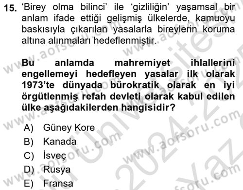 İletişim Sosyolojisi Dersi 2024 - 2025 Yılı Yaz Okulu Sınav Soruları 15. Soru