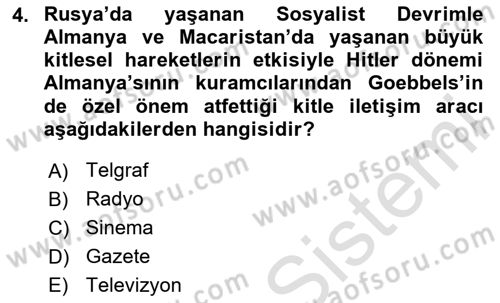 İletişim Sosyolojisi Dersi 2024 - 2025 Yılı Yaz Okulu Sınav Soruları 4. Soru