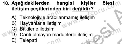 Medya Sosyolojisi Dersi 2012 - 2013 Yılı (Vize) Ara Sınav Soruları 10. Soru