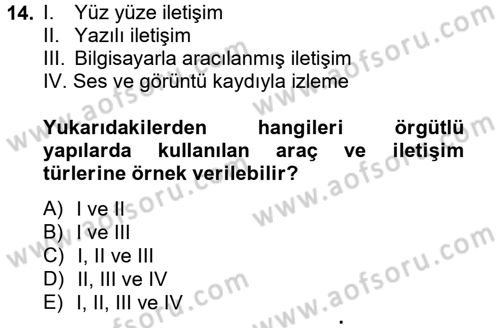 Medya Sosyolojisi Dersi 2012 - 2013 Yılı (Vize) Ara Sınav Soruları 14. Soru