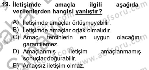 Medya Sosyolojisi Dersi 2012 - 2013 Yılı (Vize) Ara Sınav Soruları 19. Soru