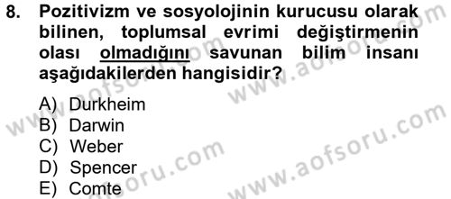 Medya Sosyolojisi Dersi 2012 - 2013 Yılı (Vize) Ara Sınav Soruları 8. Soru