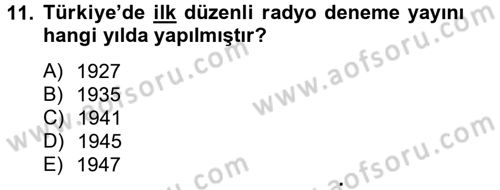 Medya Sosyolojisi Dersi 2012 - 2013 Yılı (Final) Dönem Sonu Sınav Soruları 11. Soru