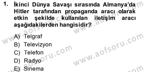 Medya Sosyolojisi Dersi 2013 - 2014 Yılı Tek Ders Sınav Soruları 1. Soru