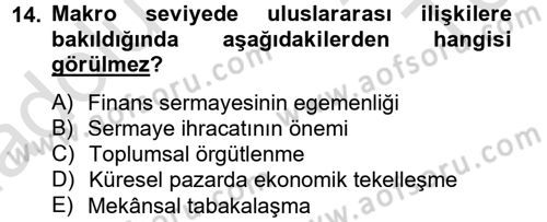 Medya Sosyolojisi Dersi 2013 - 2014 Yılı Tek Ders Sınav Soruları 14. Soru