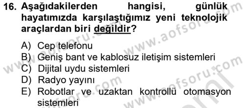 Medya Sosyolojisi Dersi 2013 - 2014 Yılı Tek Ders Sınav Soruları 16. Soru