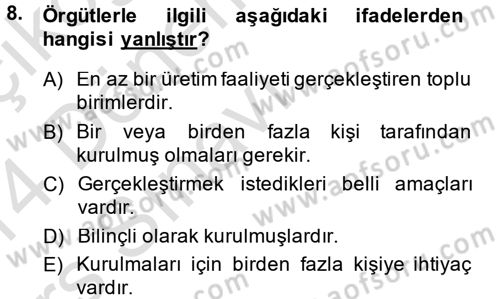 Medya Sosyolojisi Dersi 2013 - 2014 Yılı Tek Ders Sınav Soruları 8. Soru