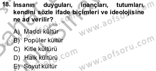 Medya Sosyolojisi Dersi 2014 - 2015 Yılı (Final) Dönem Sonu Sınav Soruları 18. Soru