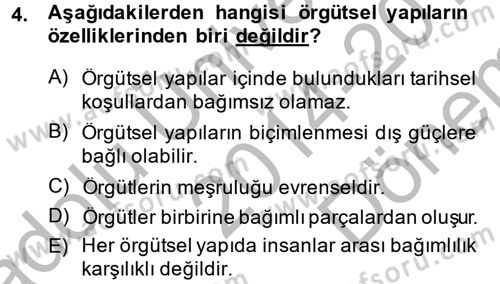 Medya Sosyolojisi Dersi 2014 - 2015 Yılı (Final) Dönem Sonu Sınav Soruları 4. Soru