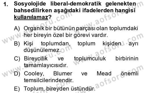 Medya Sosyolojisi Dersi 2014 - 2015 Yılı Tek Ders Sınav Soruları 1. Soru