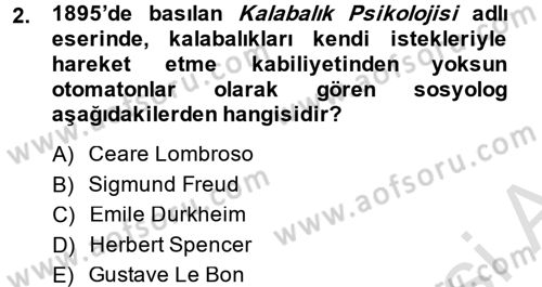 Medya Sosyolojisi Dersi 2014 - 2015 Yılı Tek Ders Sınav Soruları 2. Soru