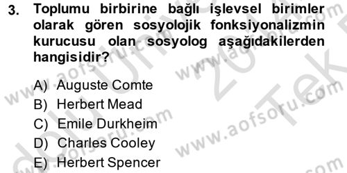 Medya Sosyolojisi Dersi 2014 - 2015 Yılı Tek Ders Sınav Soruları 3. Soru