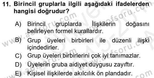 Medya Sosyolojisi Dersi 2015 - 2016 Yılı (Vize) Ara Sınavı 11. Soru