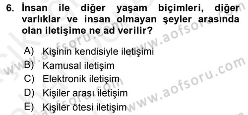 Medya Sosyolojisi Dersi 2015 - 2016 Yılı (Vize) Ara Sınavı 6. Soru