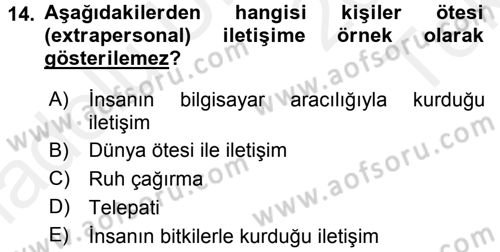 Medya Sosyolojisi Dersi 2015 - 2016 Yılı Tek Ders Sınav Soruları 14. Soru
