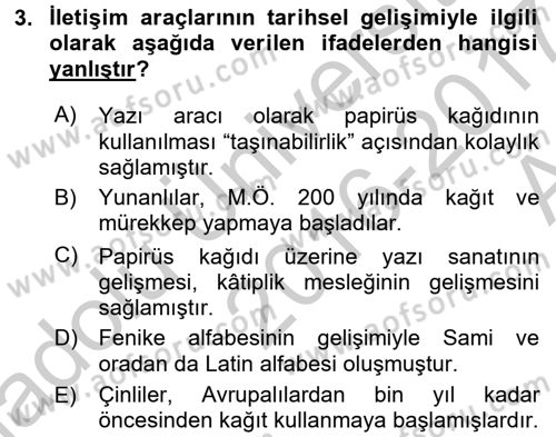 Medya Sosyolojisi Dersi 2016 - 2017 Yılı (Vize) Ara Sınavı 3. Soru