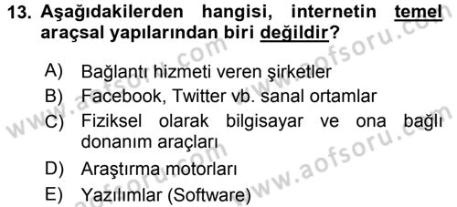 Medya Sosyolojisi Dersi 2017 - 2018 Yılı 3 Ders Sınav Soruları 13. Soru