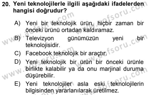 Medya Sosyolojisi Dersi 2017 - 2018 Yılı 3 Ders Sınav Soruları 20. Soru