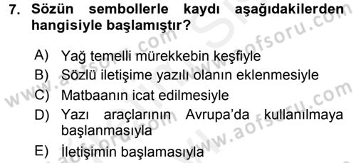 Medya Sosyolojisi Dersi 2017 - 2018 Yılı 3 Ders Sınav Soruları 7. Soru