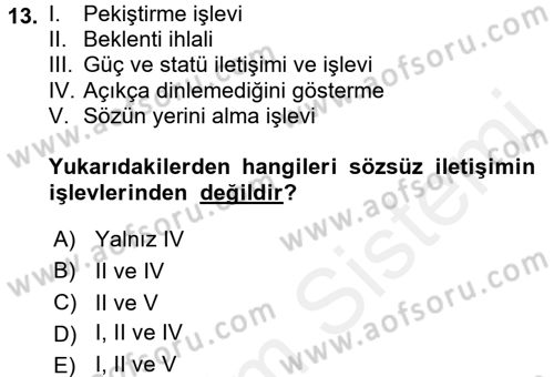 Medya Sosyolojisi Dersi 2017 - 2018 Yılı (Vize) Ara Sınavı 13. Soru