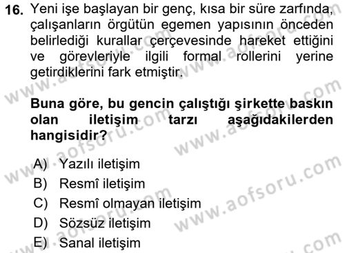 Medya Sosyolojisi Dersi 2017 - 2018 Yılı (Vize) Ara Sınav Soruları 16. Soru