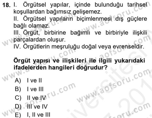 Medya Sosyolojisi Dersi 2017 - 2018 Yılı (Vize) Ara Sınav Soruları 18. Soru