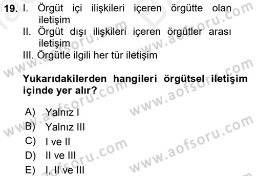 Medya Sosyolojisi Dersi 2017 - 2018 Yılı (Vize) Ara Sınav Soruları 19. Soru