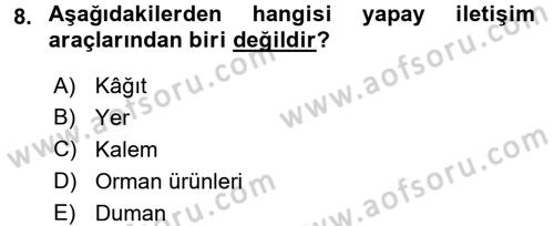Medya Sosyolojisi Dersi 2017 - 2018 Yılı (Vize) Ara Sınav Soruları 8. Soru