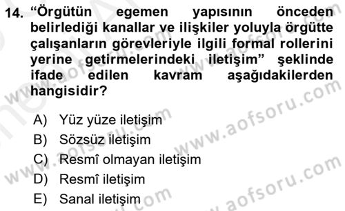 Medya Sosyolojisi Dersi 2018 - 2019 Yılı (Vize) Ara Sınavı 14. Soru