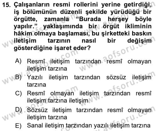 Medya Sosyolojisi Dersi 2018 - 2019 Yılı (Vize) Ara Sınavı 15. Soru