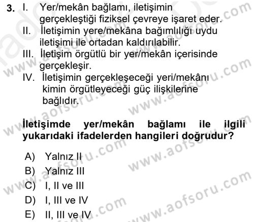 Medya Sosyolojisi Dersi 2018 - 2019 Yılı (Final) Dönem Sonu Sınav Soruları 3. Soru