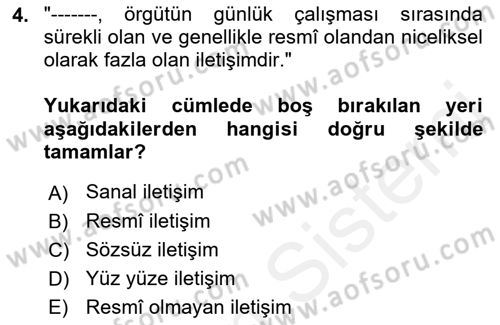 Medya Sosyolojisi Dersi 2018 - 2019 Yılı (Final) Dönem Sonu Sınav Soruları 4. Soru
